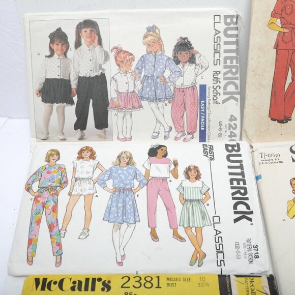 Vintage Sewing Patterns McCalls Simplicity Butterick Kids Woman Jumpsuit Skirts - Picture 2 of 9